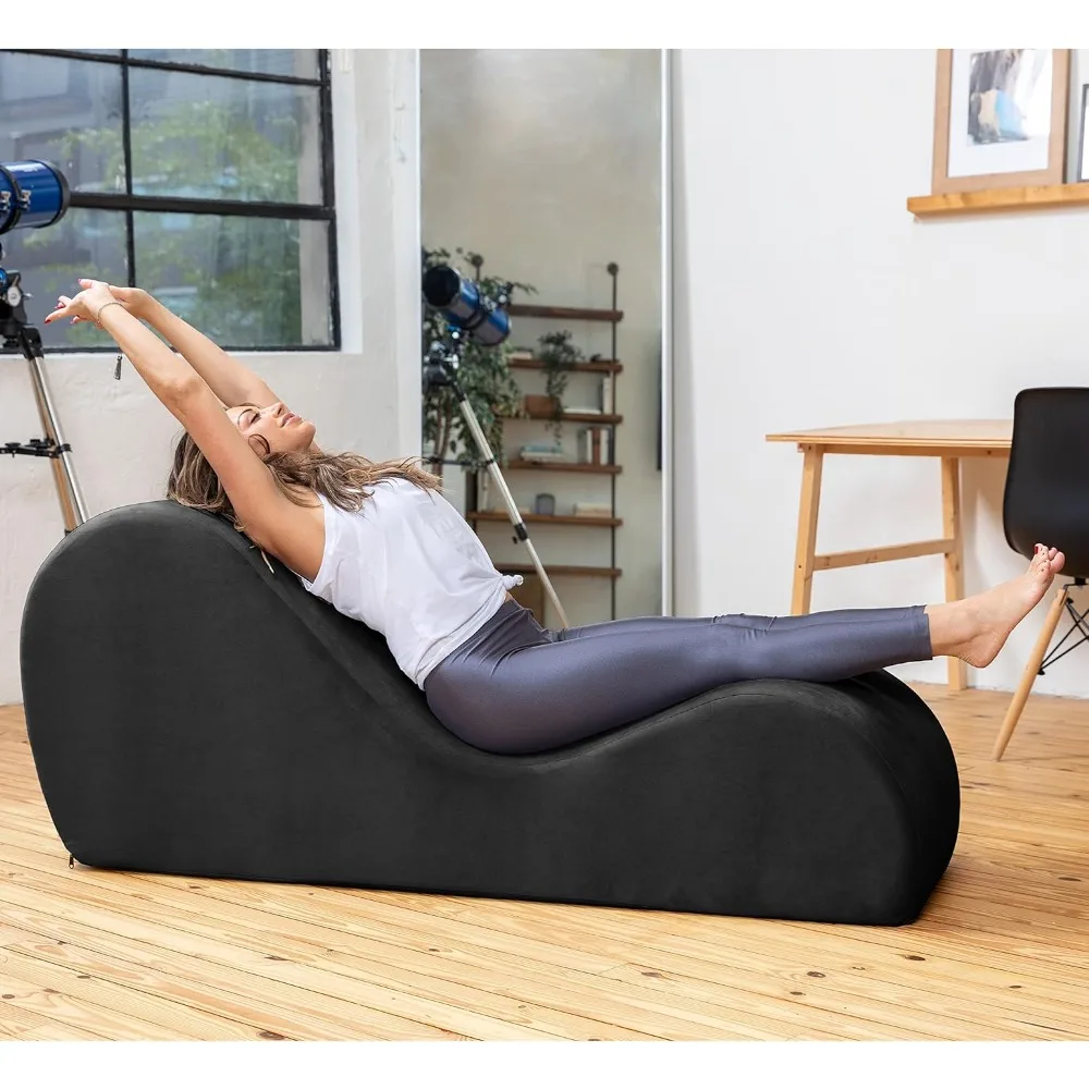 Sleek Chaise Lounge for Yoga - Made in The USA - Great for Stretching, Relaxation, Exercise & More, 60D x 18W x 26H Inch