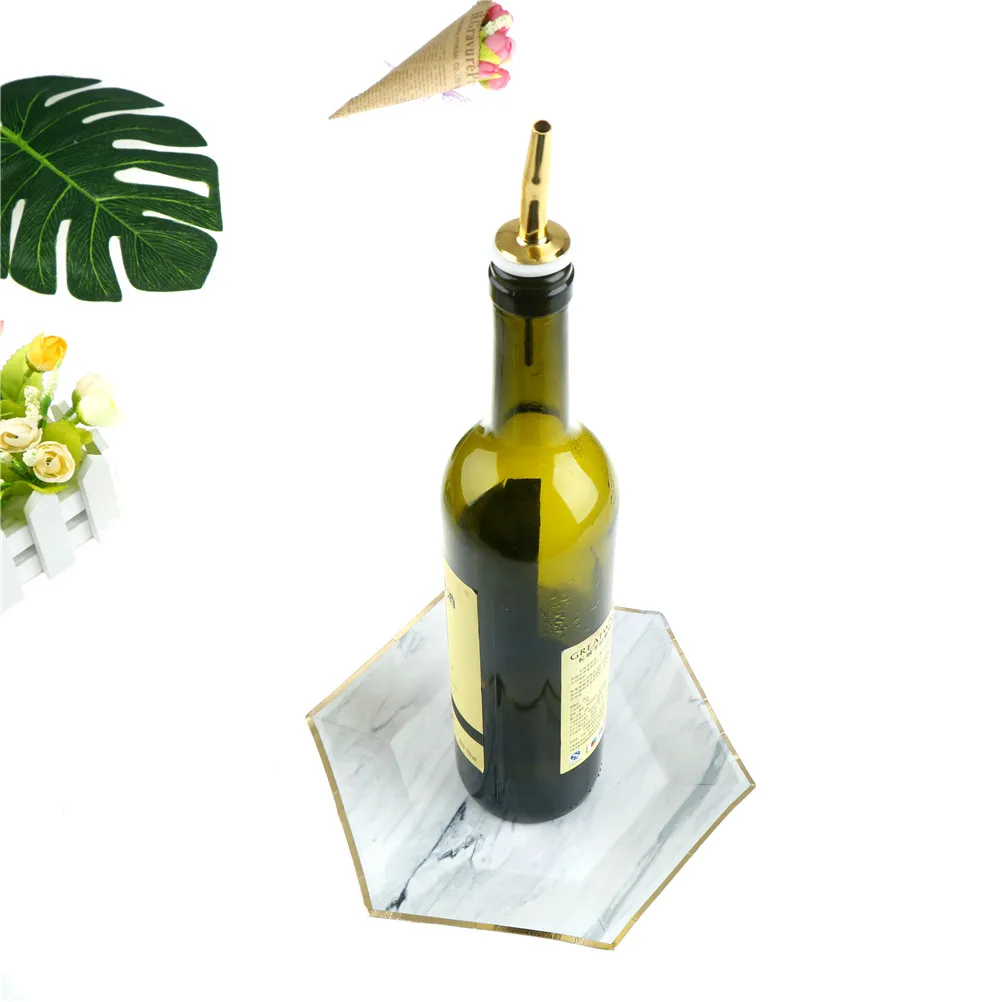 1pc Gold Stainless Steel Wine Pourer Dispenser Bottle Caps Liquor Spirit Free Flow Spout Stopper Kitchen Bar Tools