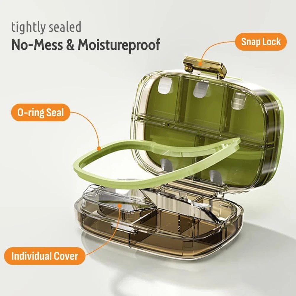 

1PCS Travel Pill Organizer - 10 Compartments Pill Case, Compact and Portable Pill Box, Perfect for On-The-Go Storage