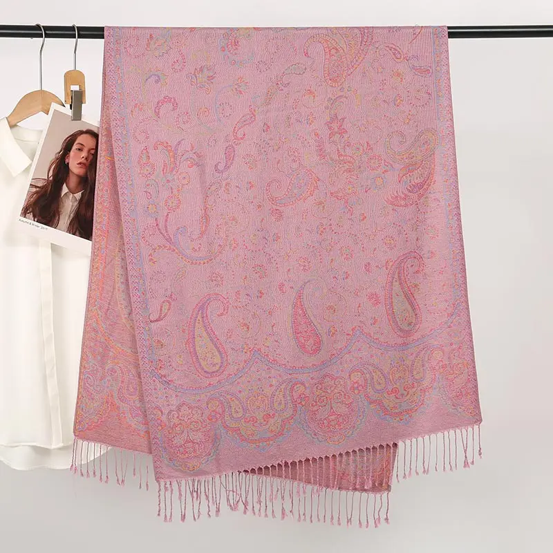 

Retro Jacquard Paisley Hijab Cachecol Women Muslim Hijab Shawls Long Size Long Wraps Maders Moda Settlement