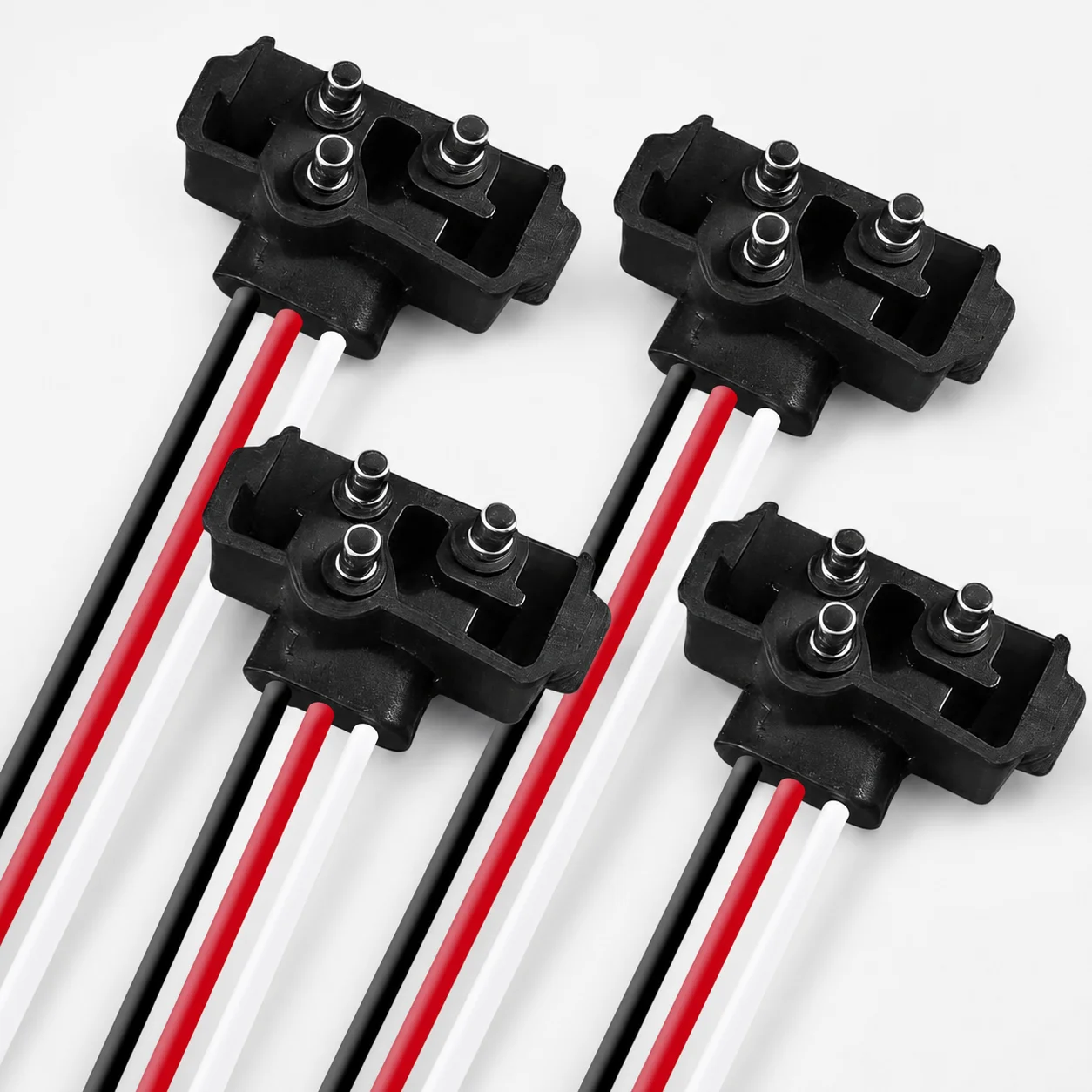 4PCS 3 Pin Trailer Light Connector Right Angle 3 Wire Pigtail Harness 18AWG for Stop Turn Tail Light