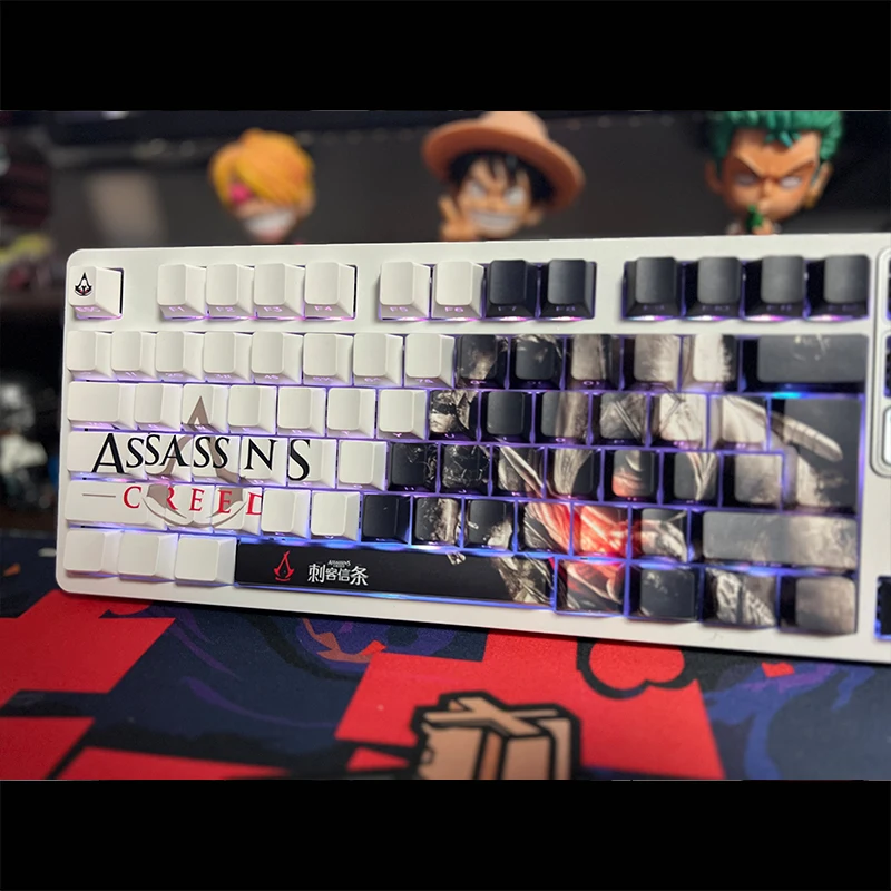 131 مفتاحًا من العقيدة القاتل كاساندرا أغطية المفاتيح لعبة Chreey Sublimation PBT KeyCap للوحة المفاتيح الميكانيكية Made68 Mad68 Wooting 60 #4