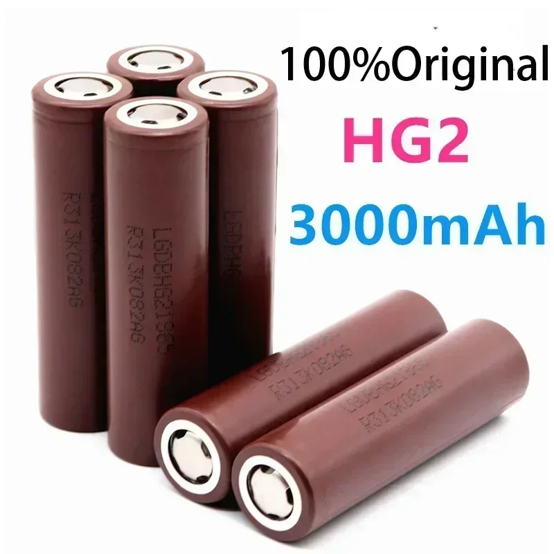 100% original 18650 3000mah bateria 3.6v descarga 20a 18650 bateria para lg hg2 3000mah 3.7v 18650 bateria de energia