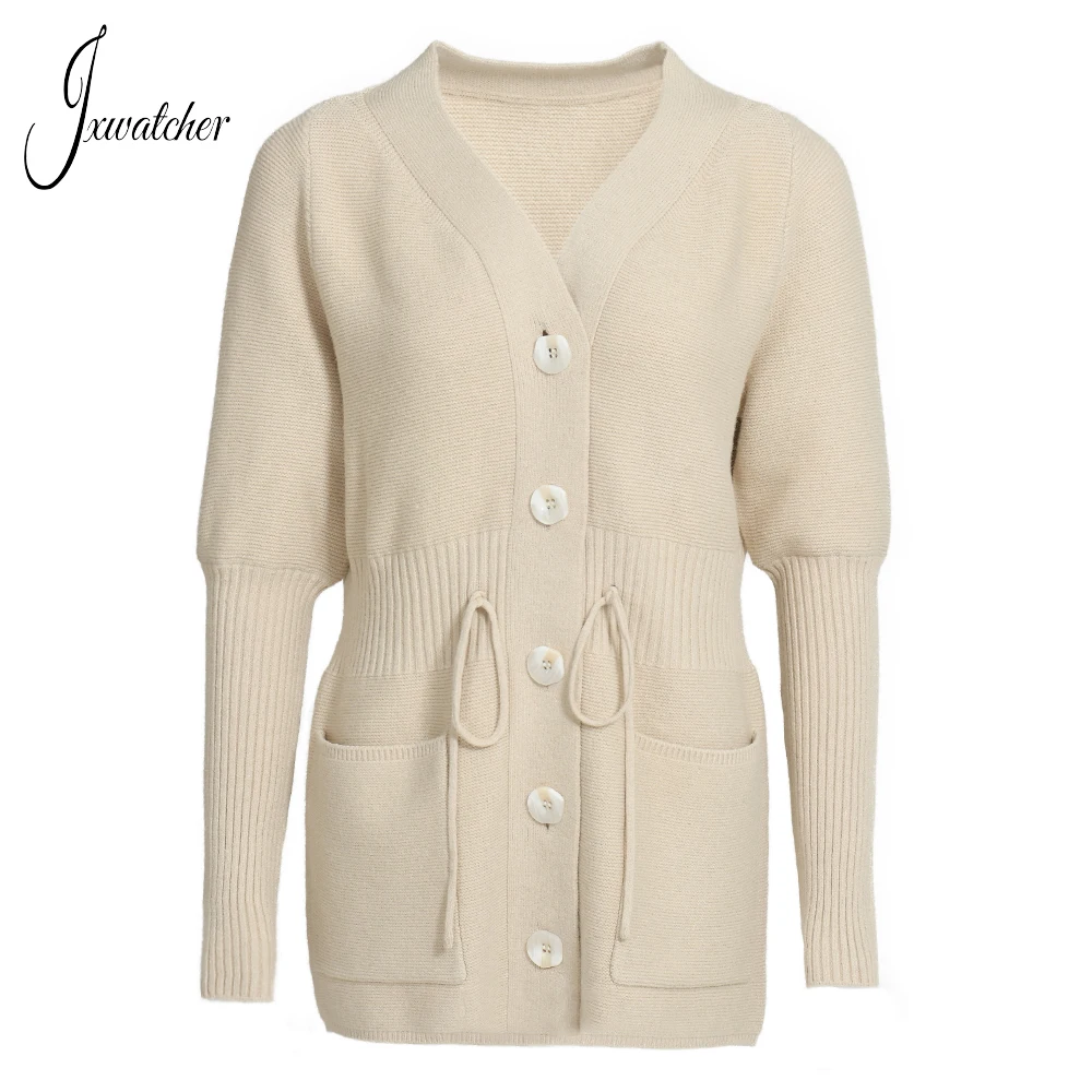 Jxwatcher-Cardigan en Cachemire à Manches sulfpour Femme, Pull à la Mode, Manteau de Printemps et d'Automne