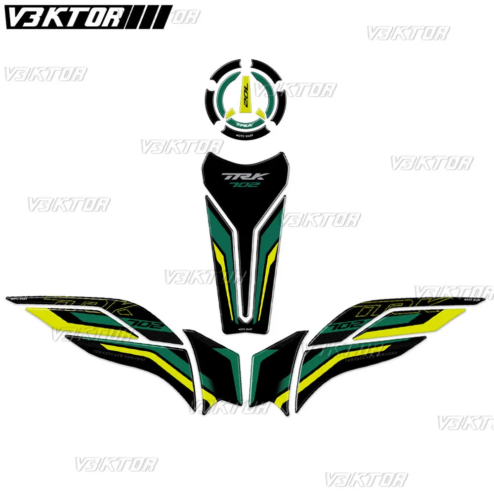 3D Motorcycle Tank Sticker Fuel Tank Pad Protector Decal For Benelli TRK 702 TRK702 2023 2024