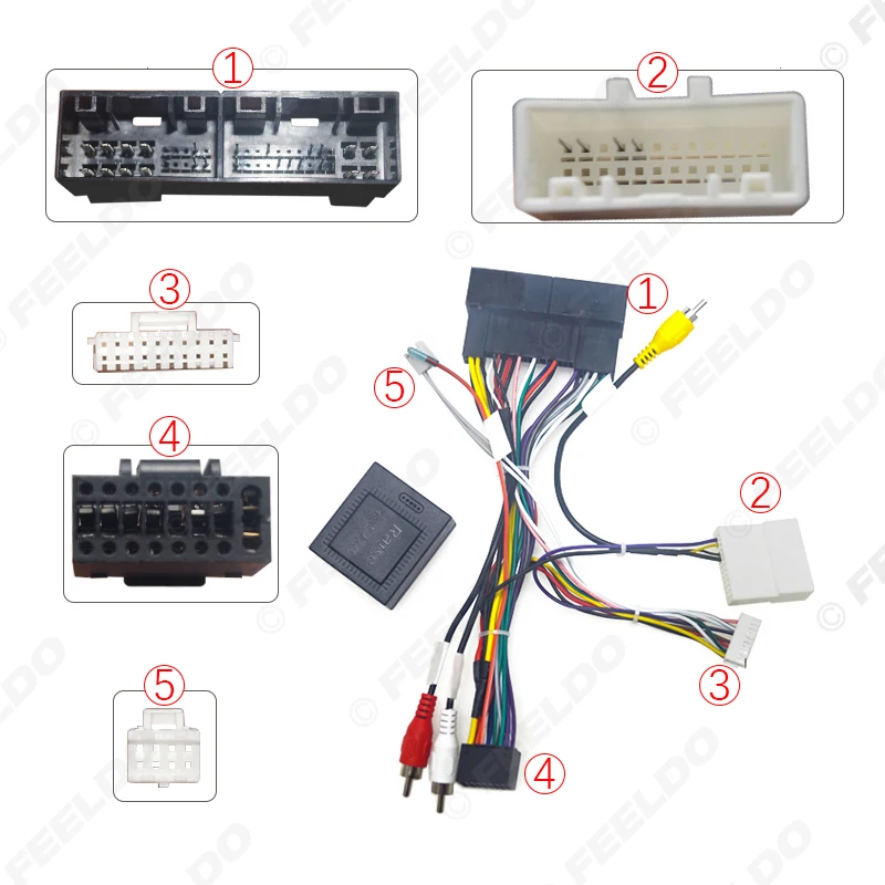 Feeldo-calbe para rádio de carro, dispositivo com android de 16 pinos, para hyundai elantra, kia k3, adaptador de chicote de cablagem sorento