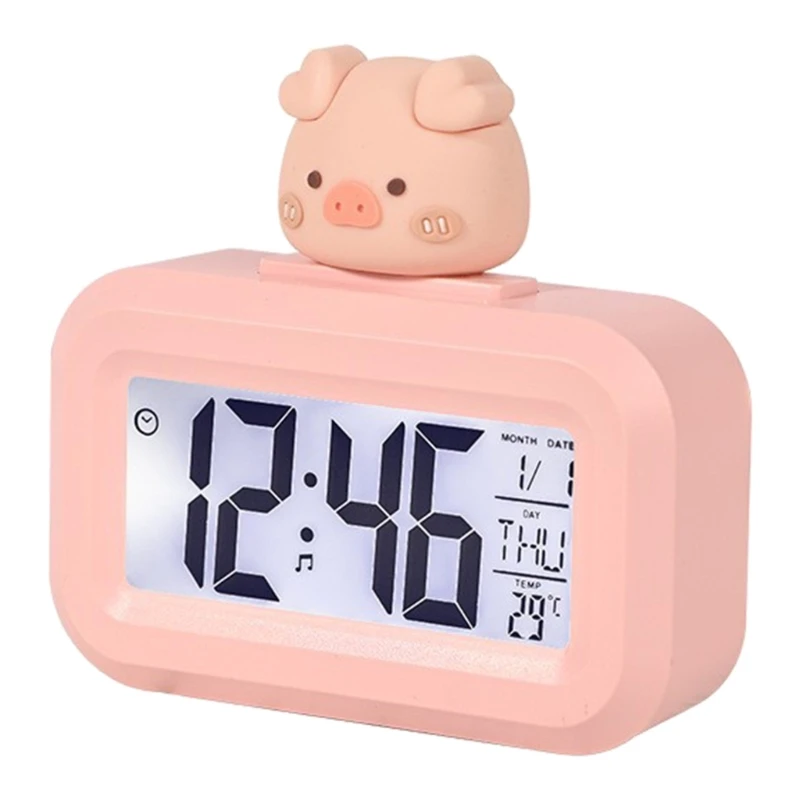 Digital Alarm Clock Temperature Snoozed Nightlights Desktops Child Table Clock G2AB