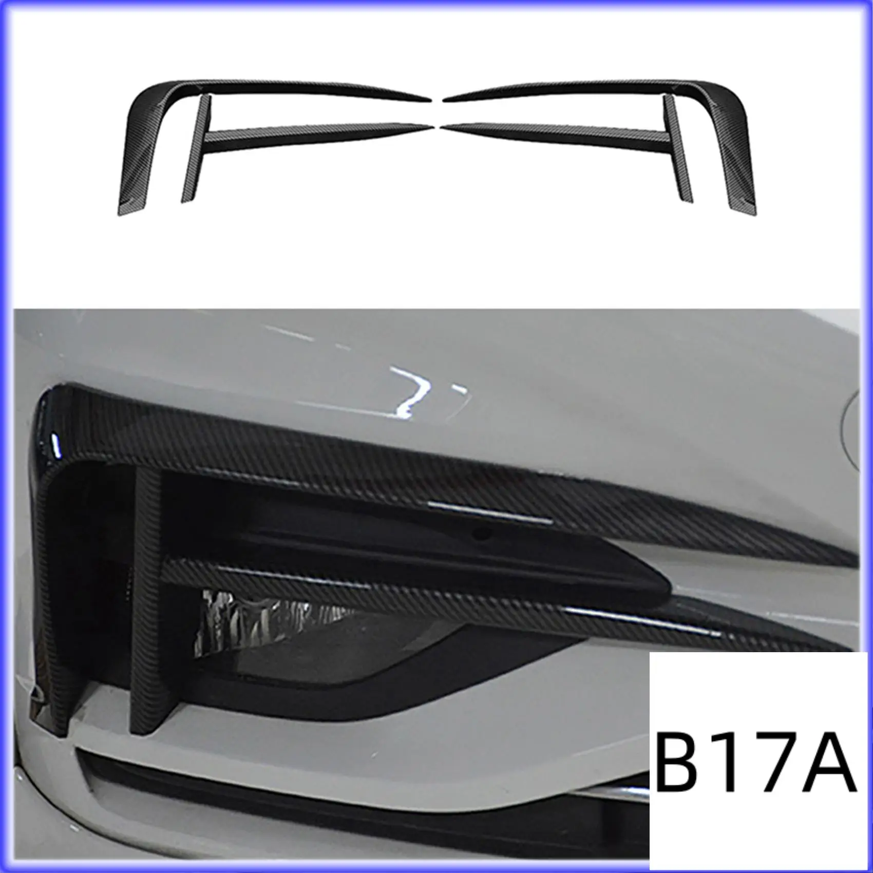 

BT-1Set Car Fog Light Eyebrow Eyelid Cover Front Bumper Side Vent Spoiler Splitter For Jetta MK7 2019-2021