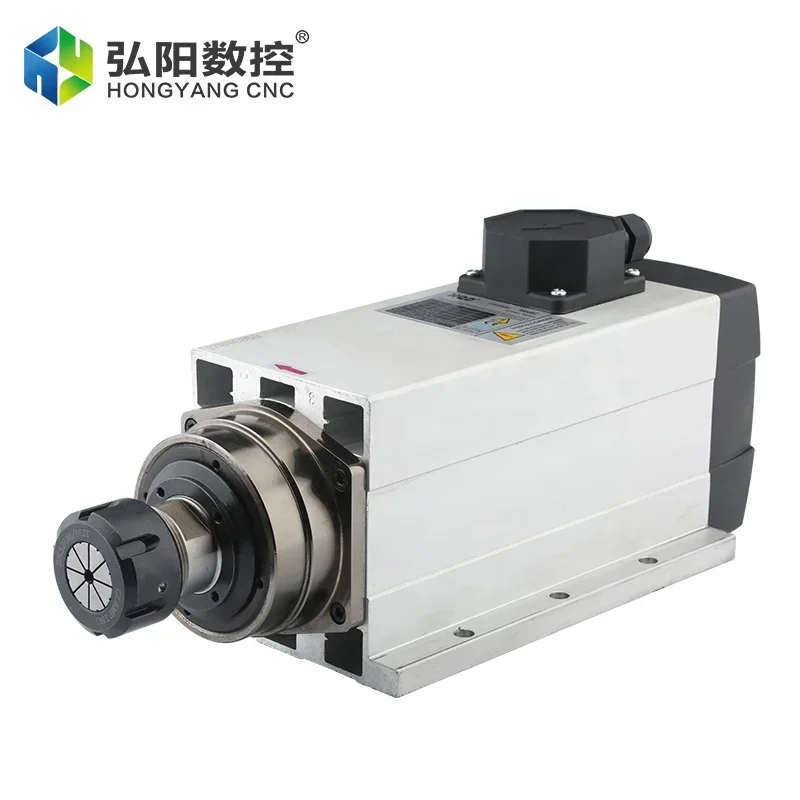 HQD 6kw 220v 380v Spindle Motor Air Cooling 18000rpm Er32 12.6a 300hz Engraving Wood Black New Design Cnc Lathe Machine Tool