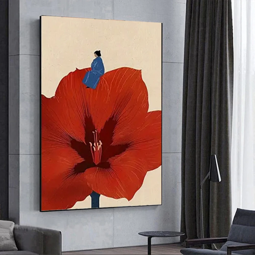 

100% Hand-Painted Beautiful Flower Picture Golden Lily Oil Painting Modern Abstract Canvas Poster Decor Living Room Wall Aat
