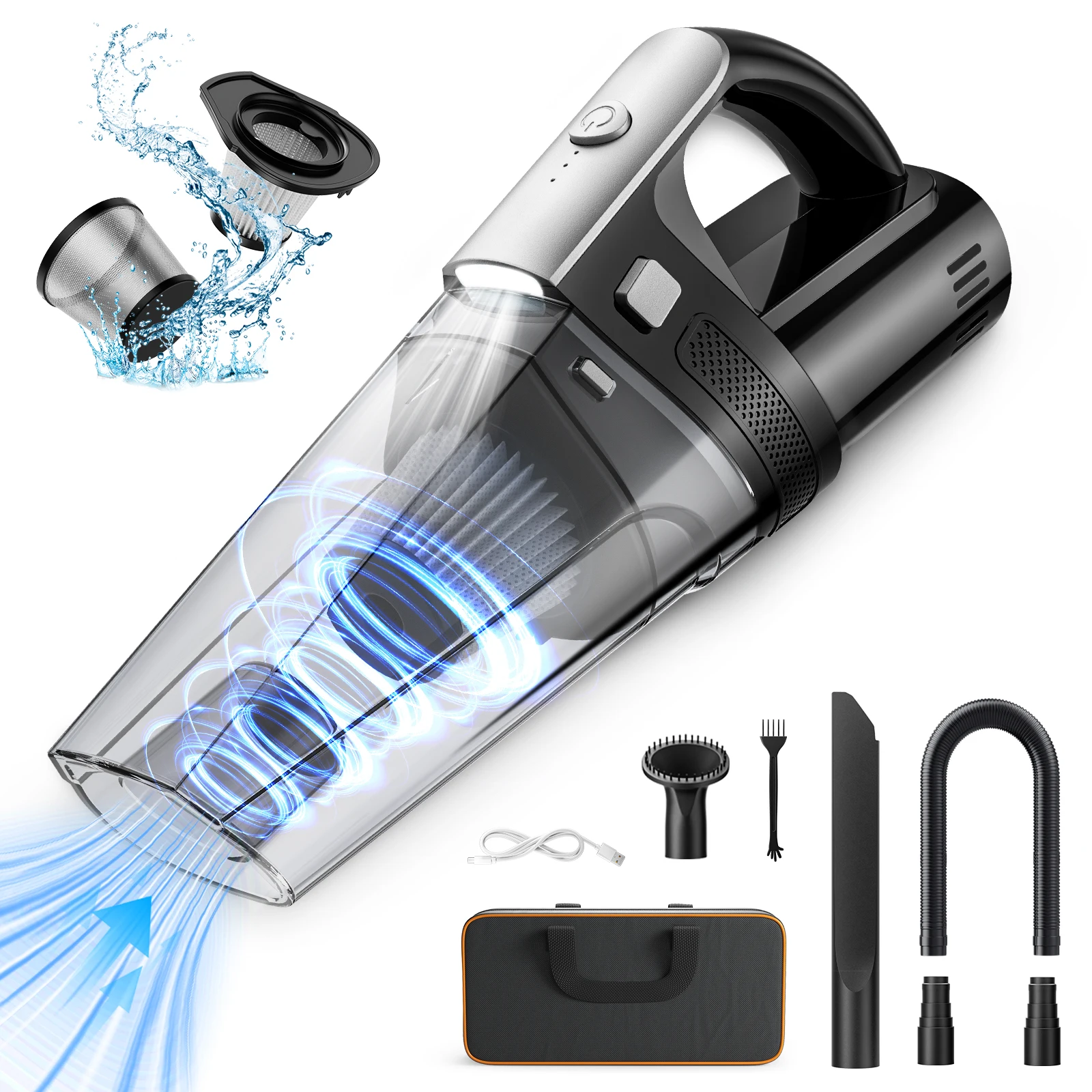 Cordless Handheld Vacuum Cleaner 13000Pa 100W Cordless Table Vacuum Cleaner with LED Light Portable Car Vacuum Cleaner