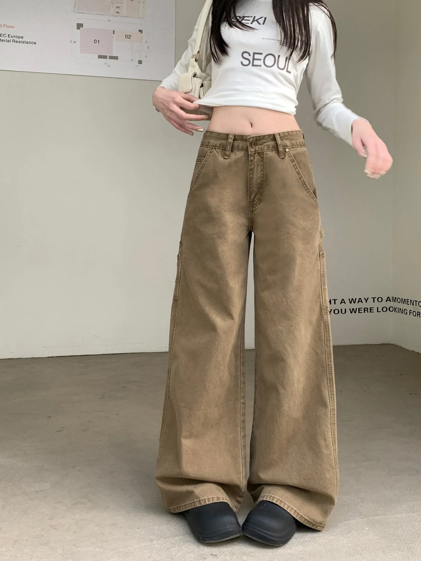 

Washed High Waist Straight Leg Jeans Women's plus Size Summer New Style Slimming Vintage Denim Pants Casual High Waist