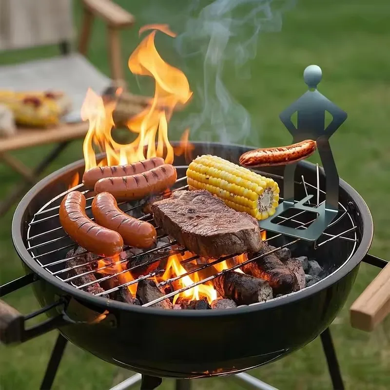 Funny Bbq Sausage Holder Tool Stainless Steel Grill Holder Portable Camping Backpack Rack Sausage For Picnics Camping Equipment