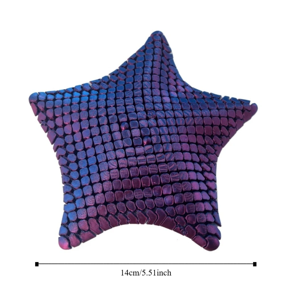 5.5inch Starfish Decompression Toys Articulating Moveable Joints Starfish Decorative Ornaments Multi-color 3D Printed Toy Adult