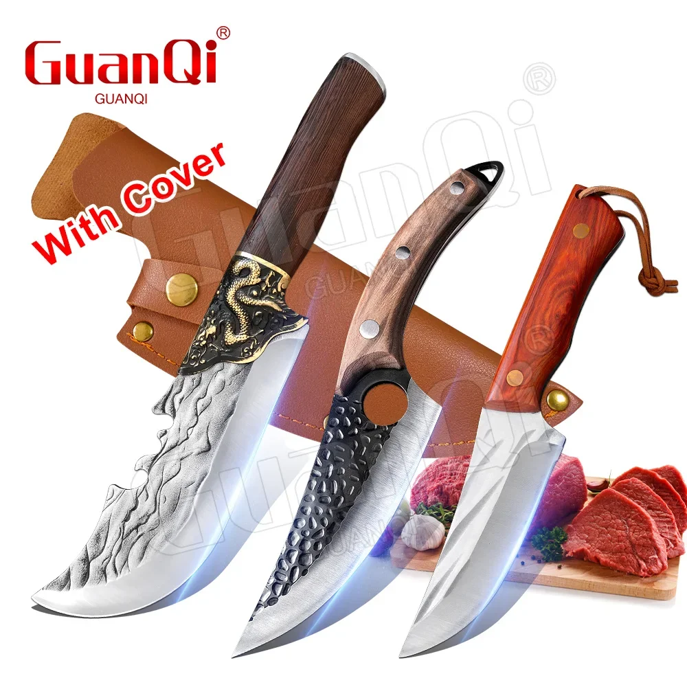 Meat Vegetables Slicing Butcher Knive Poultry Bone Chopping Knife Cutter Forged Stainless Steel Boning Knife Fish Cleaver Tools