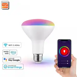 Tuya-Smartled oodle電球,LEDランプ,タイマー,alexa,Google Home,smartings,br30,e26,13w,100-240v,1-6個で動作