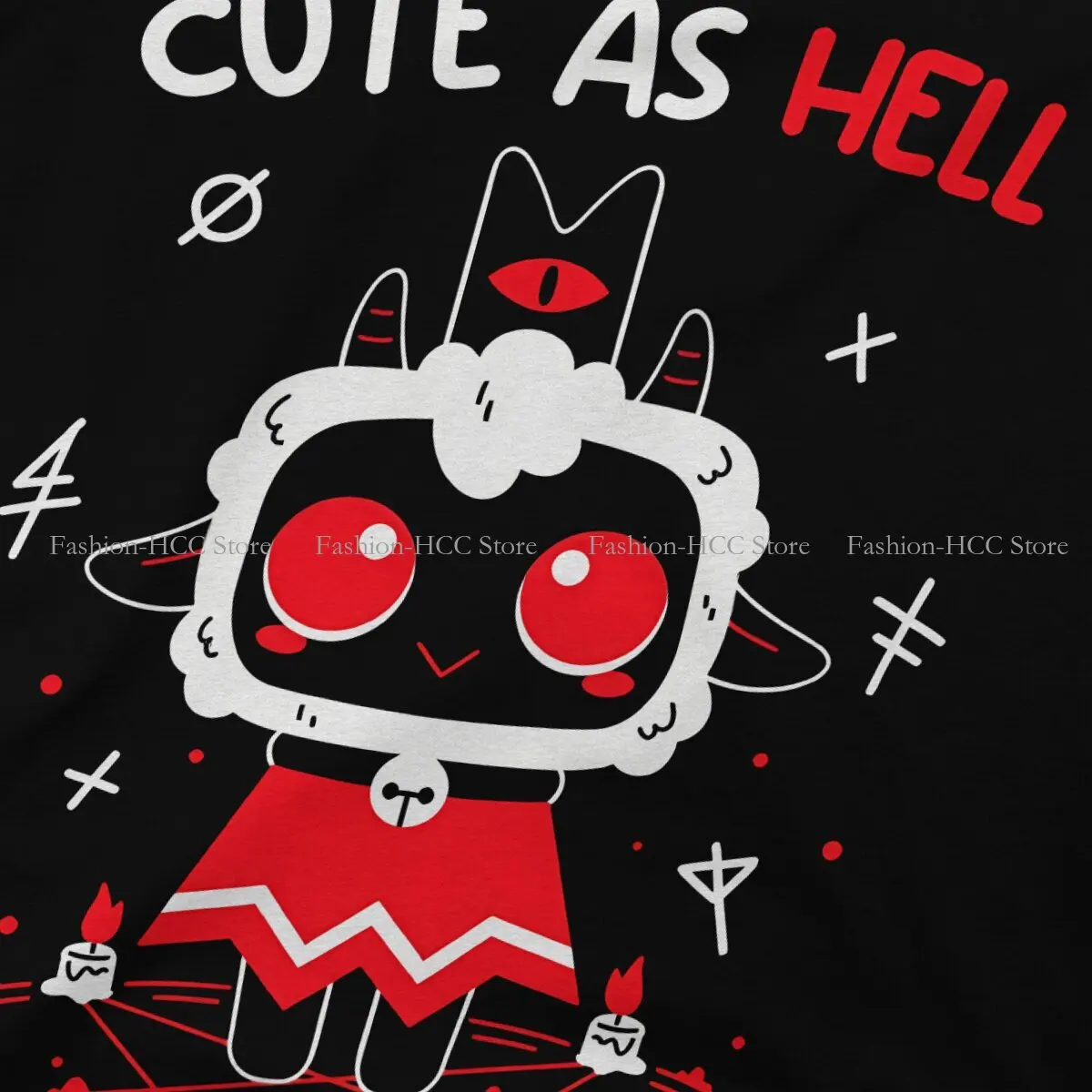 Cult of The Lamb Goat Game Polyester TShirt for Men Cute As Hell Basic Summer Tee T Shirt Novelty New Design image 4