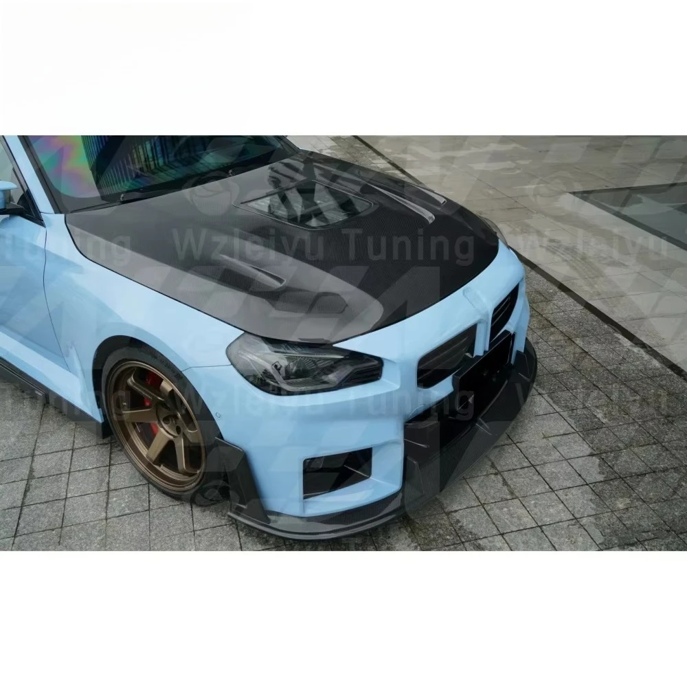 High Quality 2024 for  G87 M2 2024 New Style Front Hood Bonnet Tempered Glass with Included Screws Fit for Real Carbon Fiber