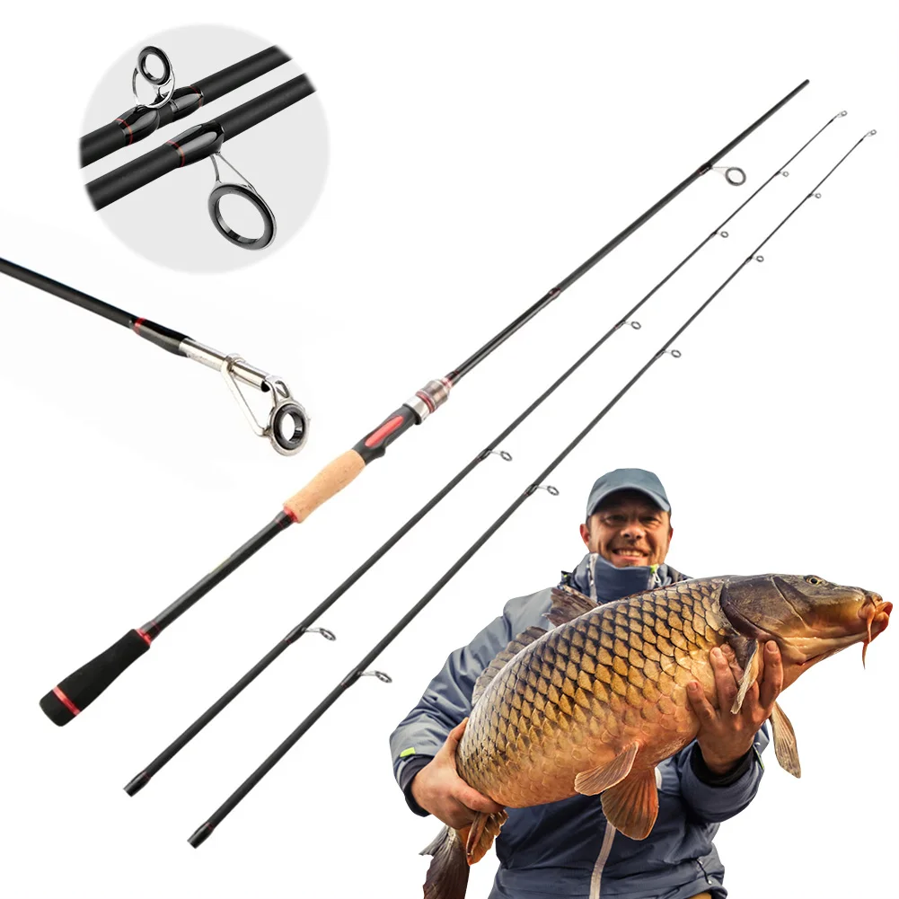 

2.1M Carbon Fishing Rod Double Rod Tip Spinning Single Rod Lightweight Casting Fishing Rod for Travel Camping Outdoor Fishing
