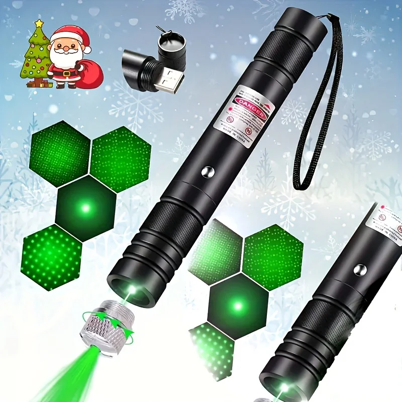 1pc Laser Pointer, Green/ Red Laser Pointer, Lazer Pointer , Green Lazer Pointer Rechargeable For Hiking, Cat Laser Pointer, USB