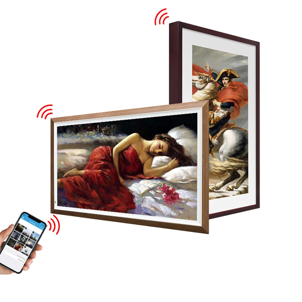 Private Gallery Android Wi-Fi 32 Inch Digital Photo Frame with Acrylic Frame and Weather Station Video Playback