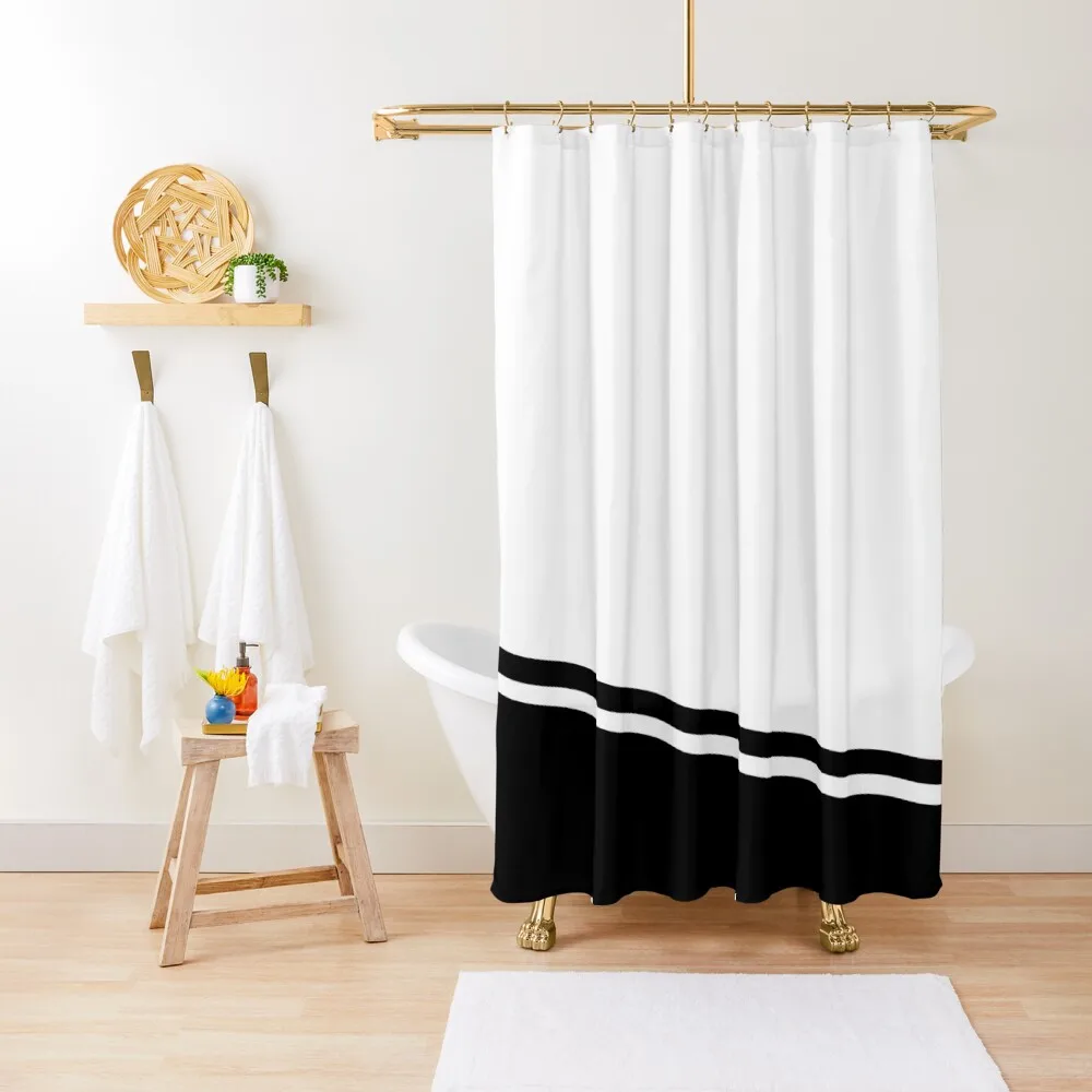 

Two black curved lines Shower Curtain Bathtub Funny Shower In The Bathroom Shower Waterproof Curtain