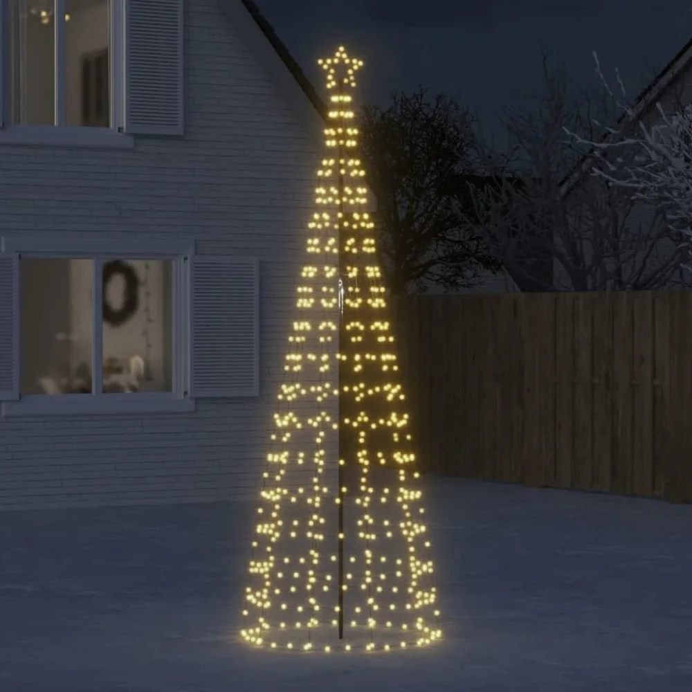 

10 Foot Illuminated Christmas Cone Tree with 570 LED Tips, 118.8 Inch Tall Cone-shaped Artificial Christmas Tree, Warm White