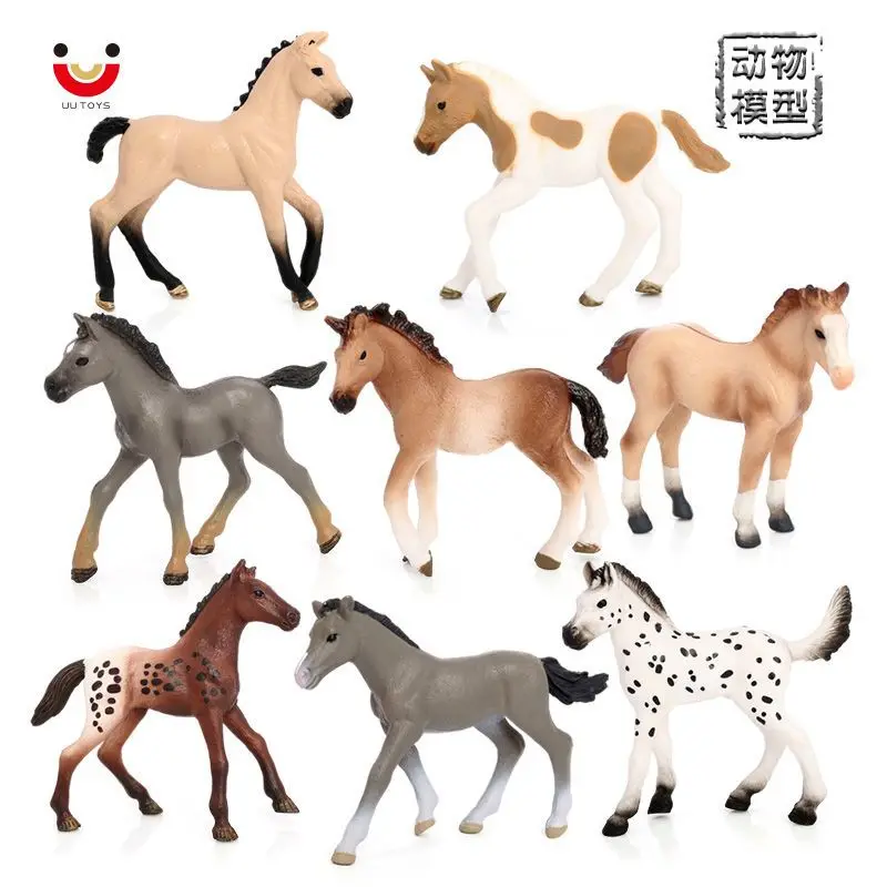 Simulation solid horse animal model static animal ornament pony children's early education cognitive toy landscape decoration