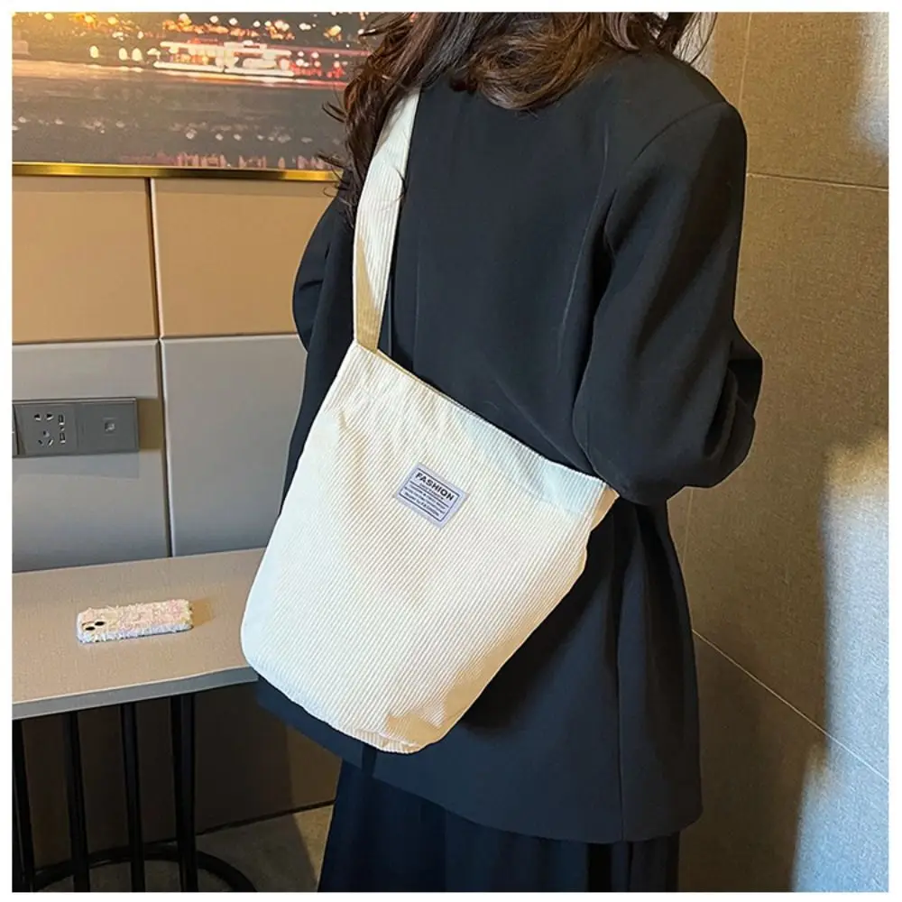 1PC Corduroy Crossbody Bags Women Shoulder Bag Ladies Handbag Bucket Bags Large Capacity Shopping Bags Beach Bag