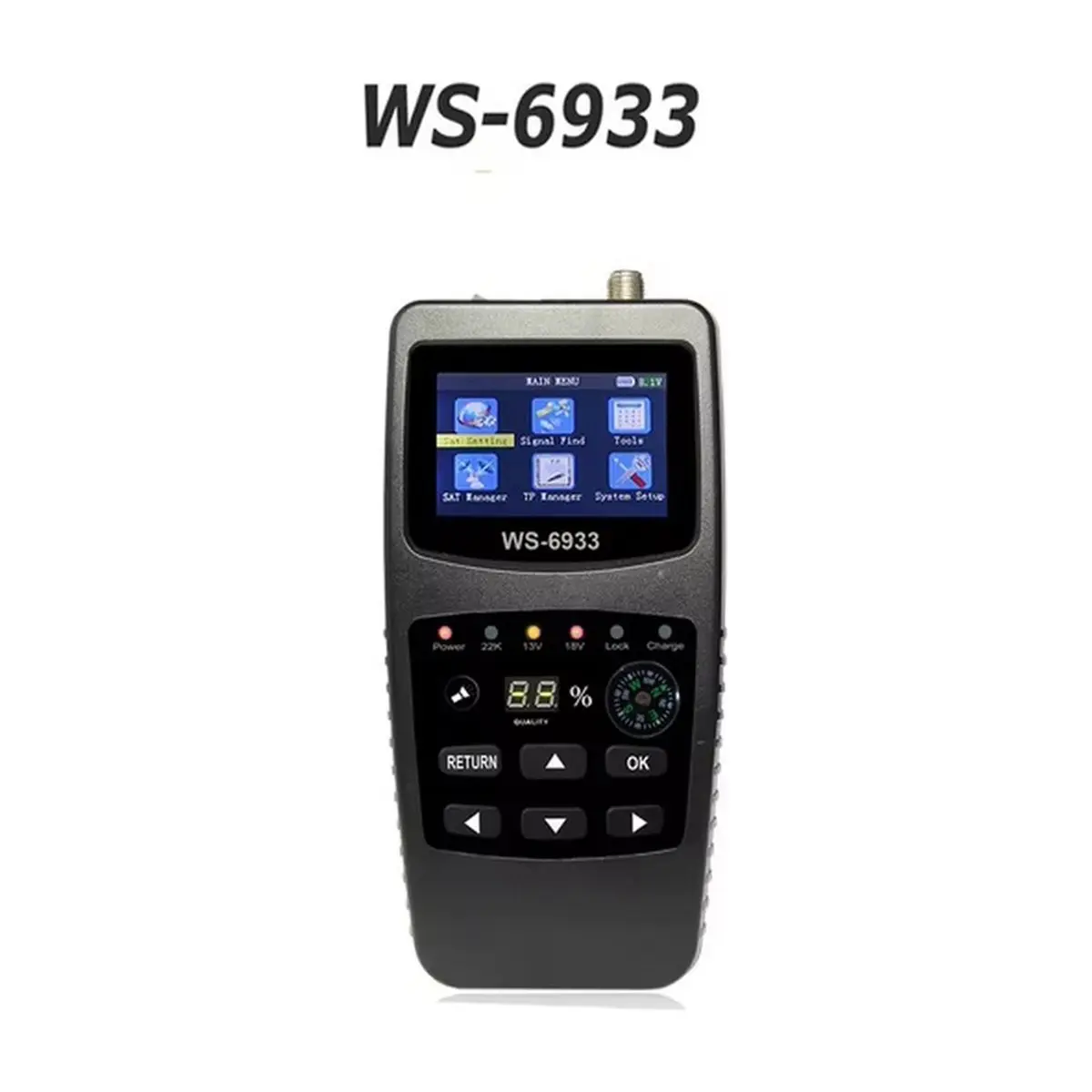 For -6933 Digital Satfinder DVB-S2 2.1Inch LCD Display FTA C&KU Band Finder EU Plug
