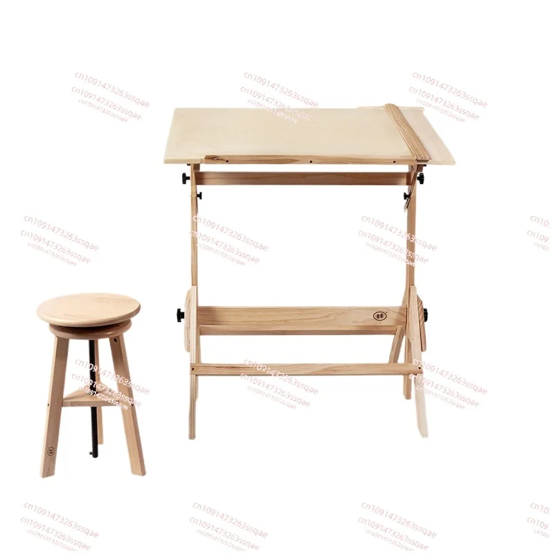 Wooden sit-stand drawing desk engineering drawing table easel painting architectural plate drawing art sketching table