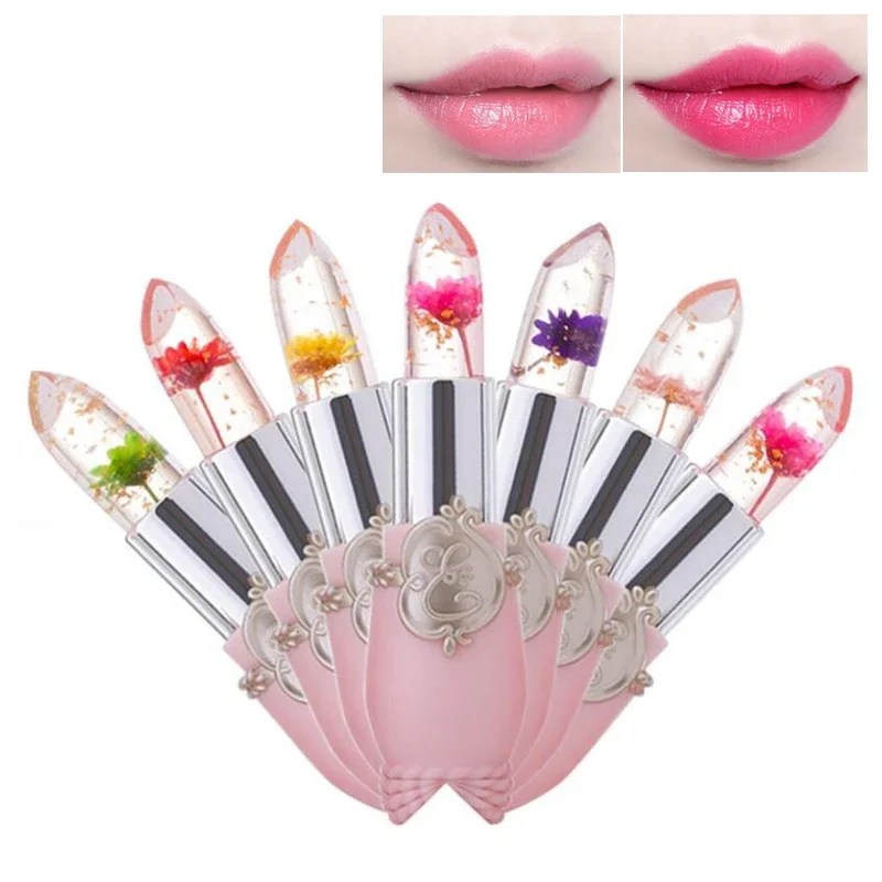 Kristall Gelee Blume Lippenstift Temperatur Farbwechsel Lip Balm Make-Up Feuchtigkeits Langlebige Magie Lippenstifte