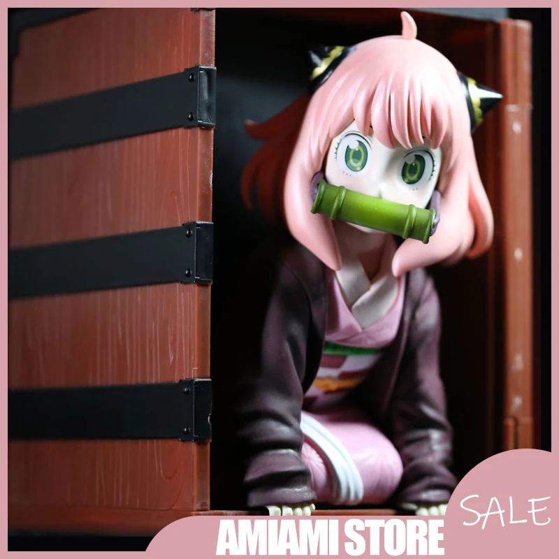 

21 см Anya Forger ведро для попкорна, фигурка через плечо, портативная статуя из ПВХ, коллекция аниме, модель персонажа, декор, игрушка в подарок для детей