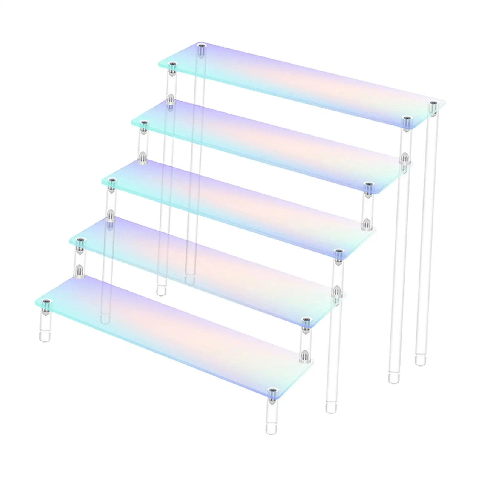 Acrylic Riser Display Shelf Collectibles Display Stand for Buffets Organizer five layer