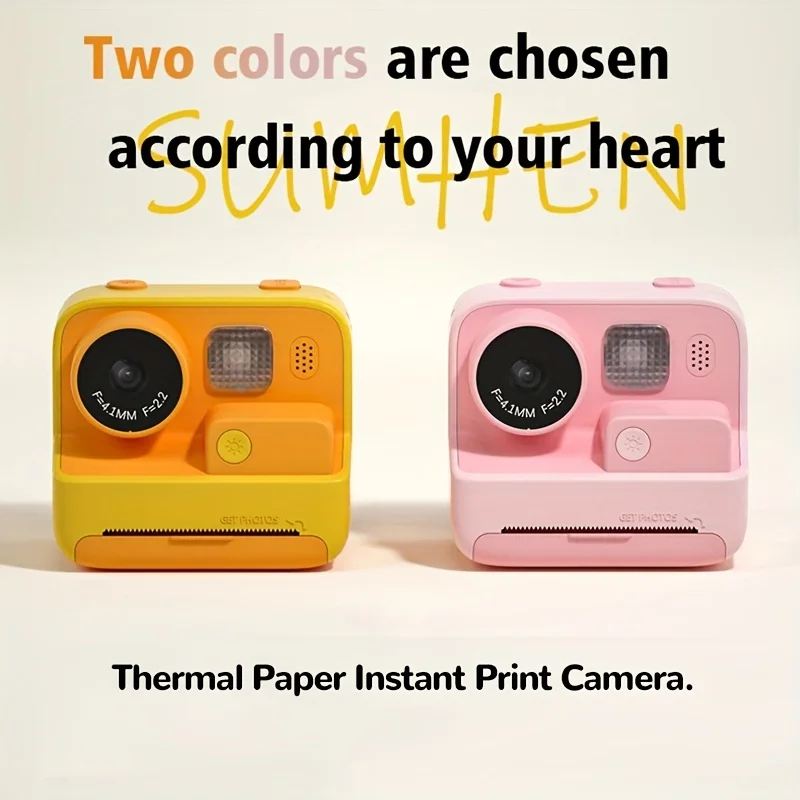 

Child Camera Instant Print 2.0in IPS Screen Mini Thermal Printer with Thermal Print Paper 48MP HD 1080P for Girls Boys Aged 3-12