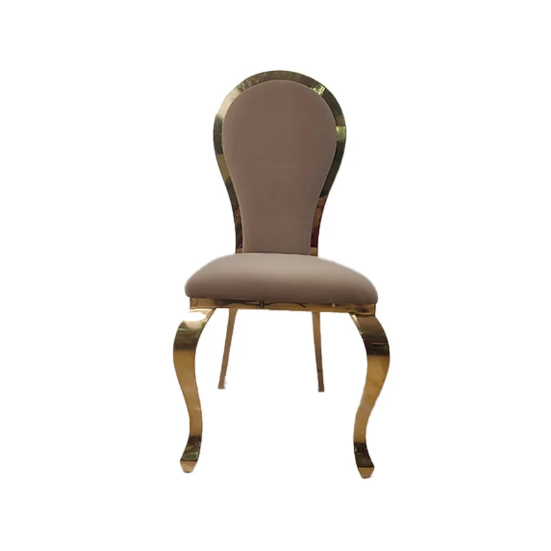 Manufacturer wholesale Nordic stainless steel restaurant chair golden round back hotel banquet wedding chair wedding chair