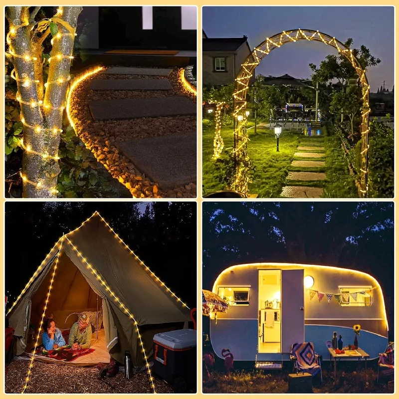 

Tube Rope LED Lights Solar String Light Outdoor Waterproof for Home Garden Party Decor Energy Efficient Lighting