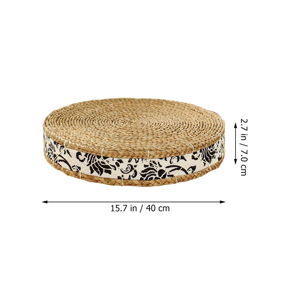 Cushion Tatami Straw Floor Meditation Round Pouf Pillow Japanese Chair Seat Braided Yoga Ottoman Mat Pad Pads Woven Rattan