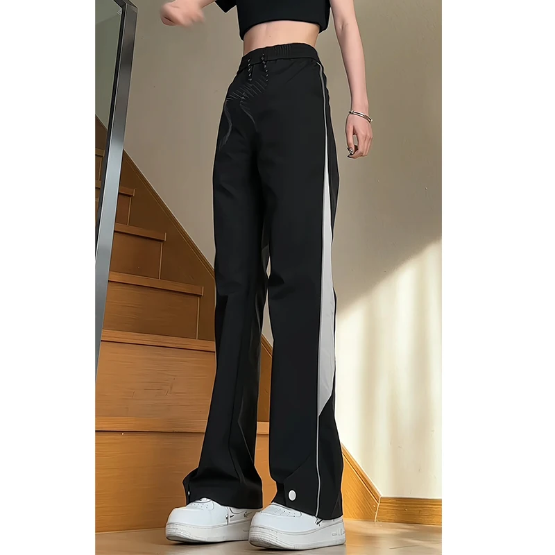 فضفاضة تناسب النساء الشارع الشهير وزرة السراويل الترنك عادية الربيع يندبروف واسعة الساق ركض بنطلون في الهواء الطلق الرجال ملابس العمل Sweatpants