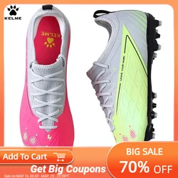 Kelme Football Shoes Men's Glimpse Mg Adult Game Short Nail Football Shoes Professional Training Artificial Grass Sports Shoes