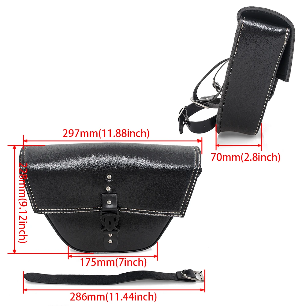PU Leather Motorcycle Side Saddlebags Saddle Bag Panniers Luggage Bag For Ducati For Suzuki Cafe Racer Custom