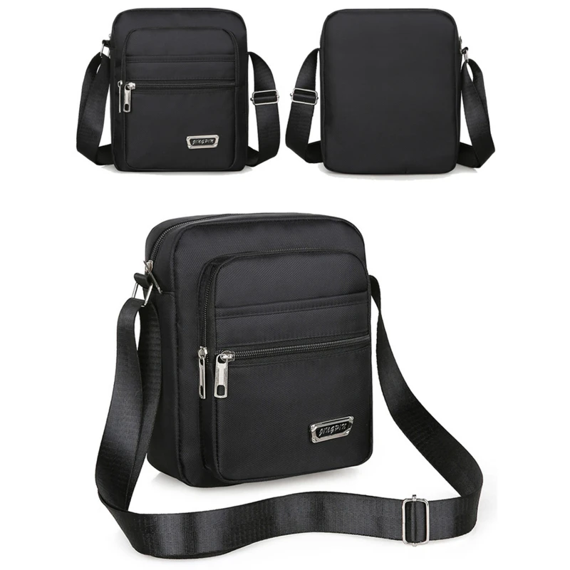 Men Nylon Shoulder Bag Messenger Bag Casual Waterproof Nylon Zipper Pocket Handbag Fashion Tote Travel Male Crossbody Bags