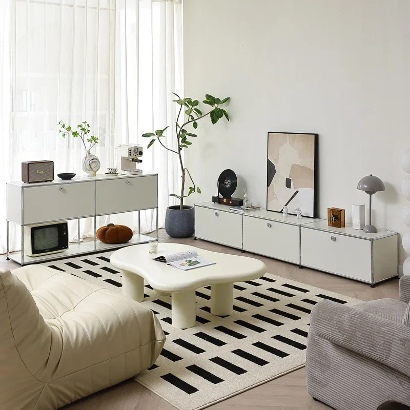 DSA TV Cabinet Modern Simple Living Room Stainless Steel Storage Locker