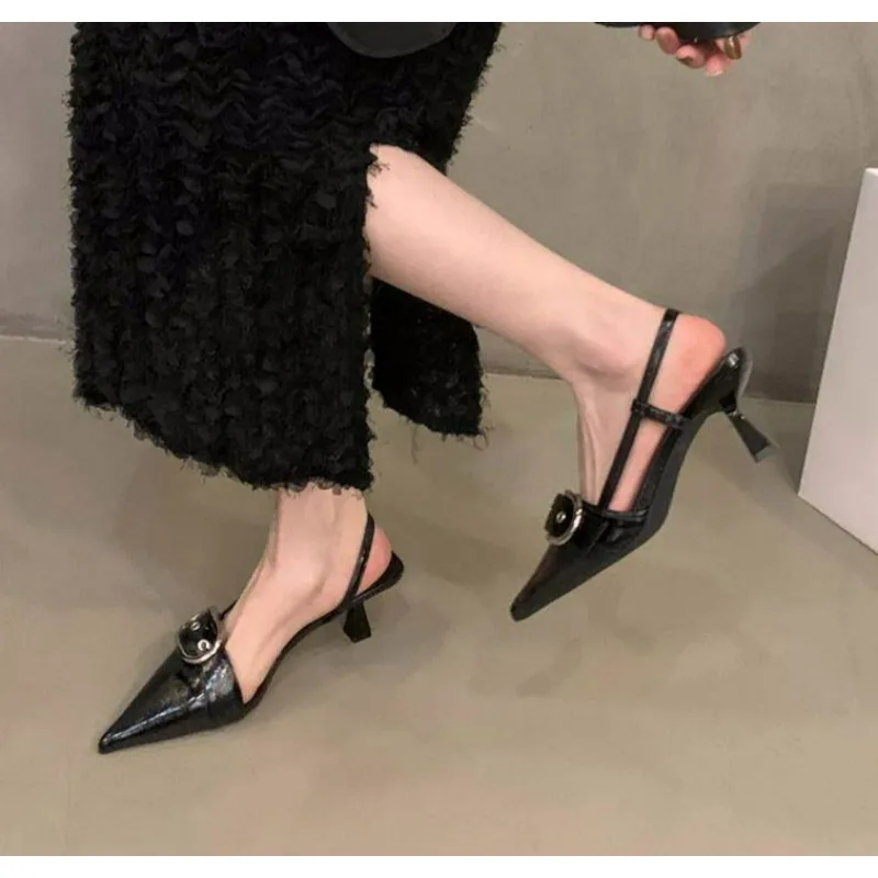 New Retro Fashion Sexy Designer Patent Leather Pointed Toe High Heels Pumps Women Shallow Elegant Wedding Party Shoes view 5