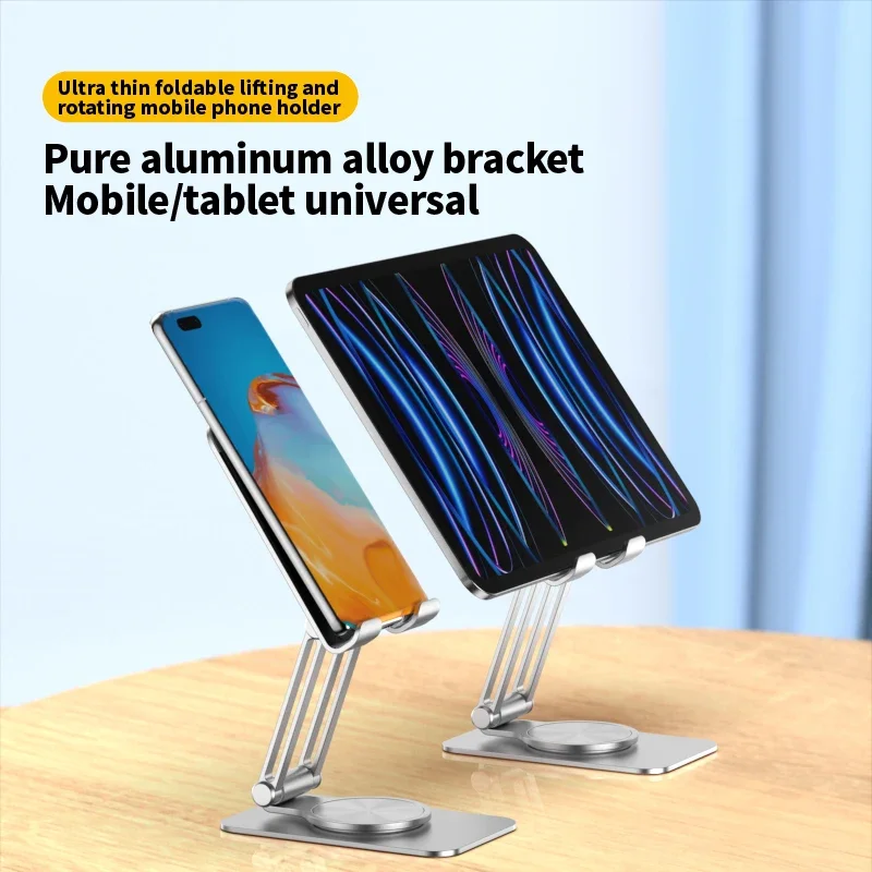 Metal 360° Rotate Tablet Mobile Phone Stand For Xiaomi iPhone iPad Desk Holder Bracket Cellphone Foldable Ultrathin Rack Laptop