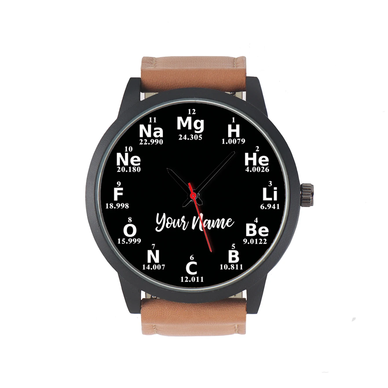 2024 Customize Quartz Wrist Men's Watch 3Hands Element Symbols Design Chemistry Add Name Scarves Gift Souvenir