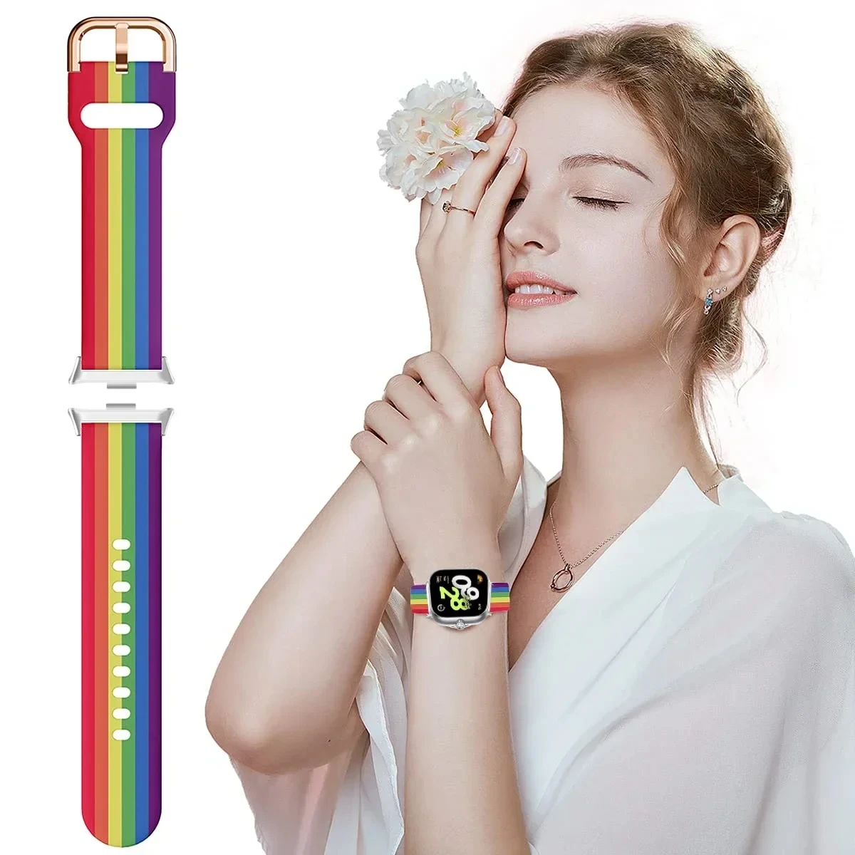 Correa de goma estampada para reloj inteligente, repuesto de pulsera para Huawei Watch Fit 3, fit3 watc