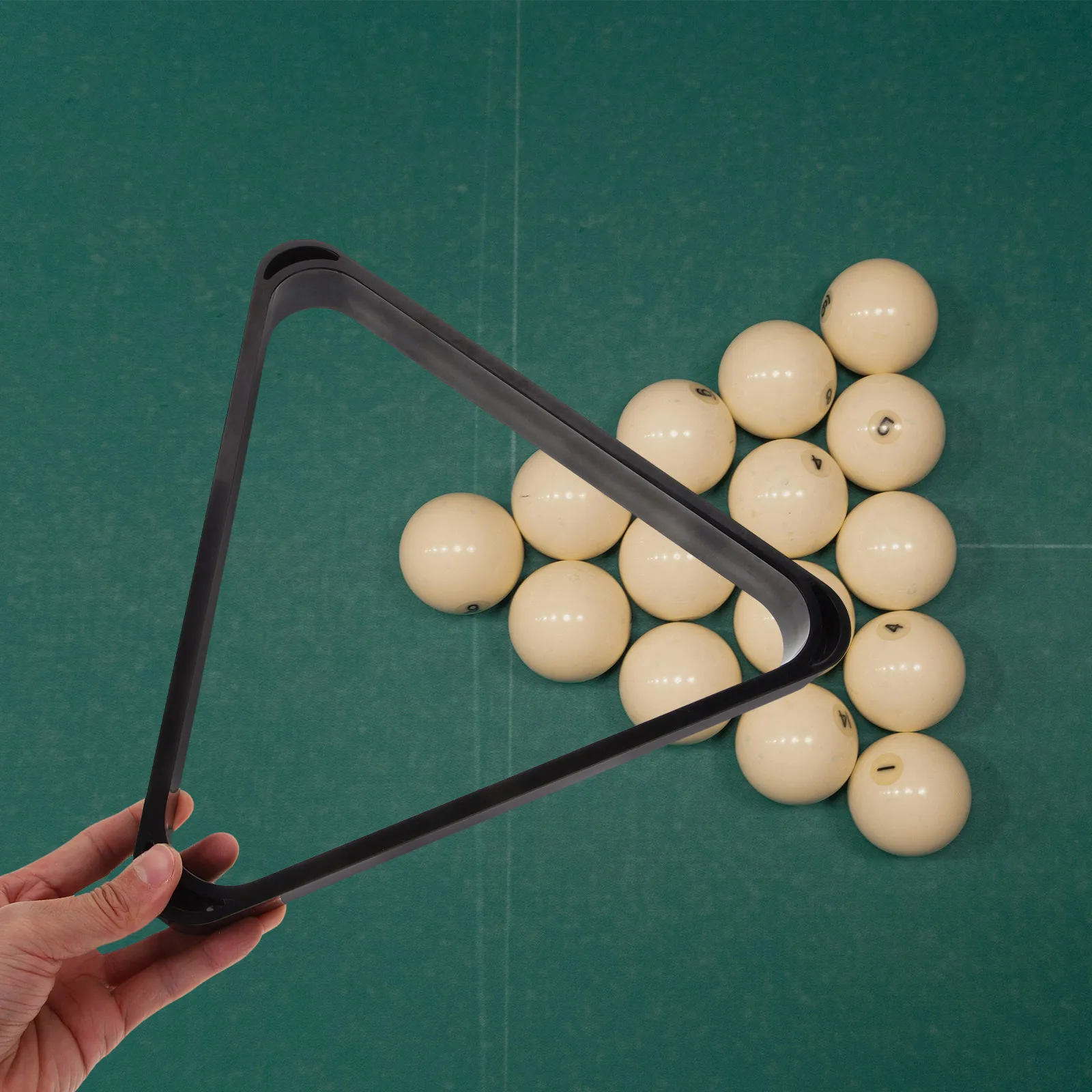 

Billiard Triangle Rack 5.25inch Black Small Size Pool Frame Accessories Resin Material Storage For Billiards Lover