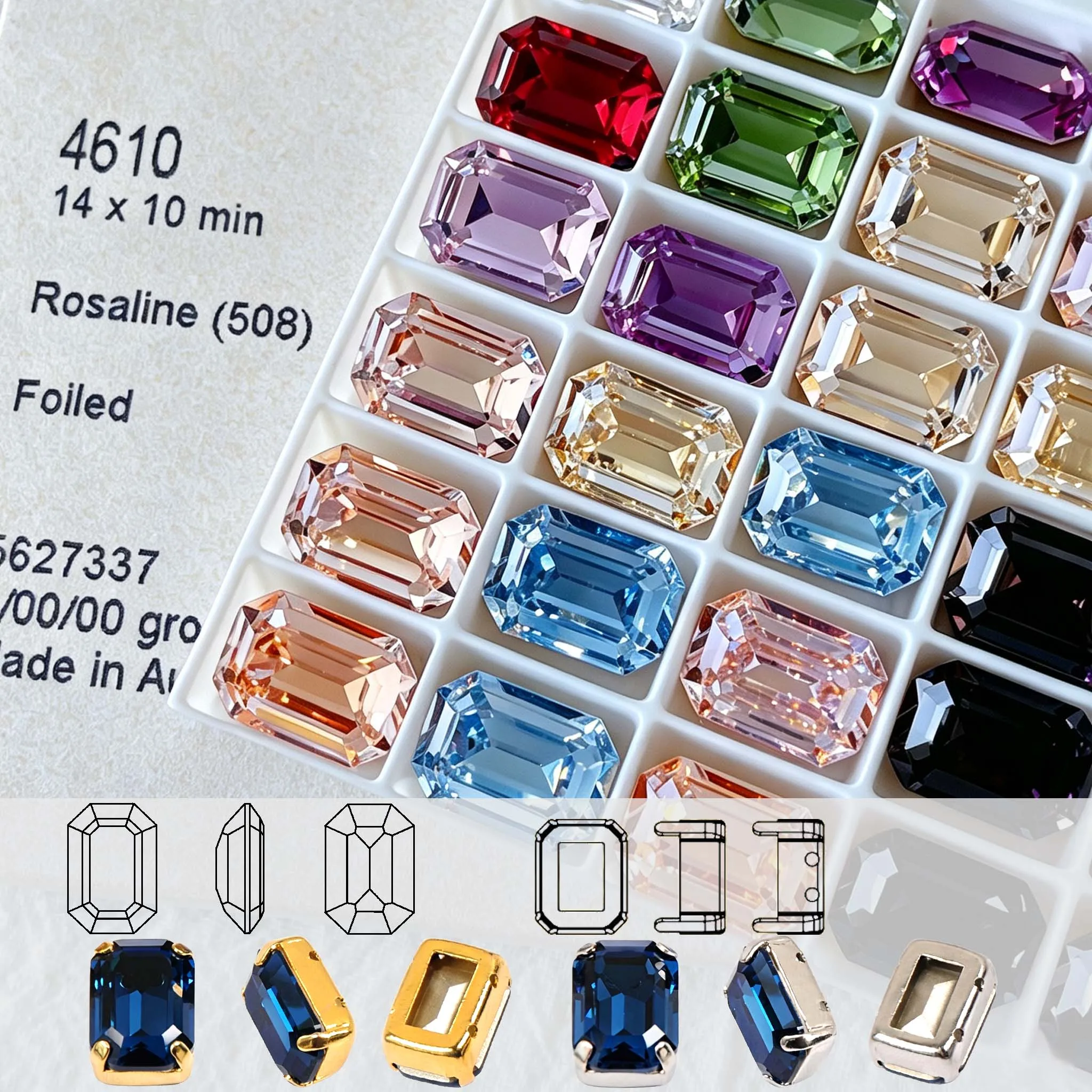 4610 Octagon K9 Crystal Rhinestones Fancy Stones Nail Strass for DIY Jewelry Garment Crafts Nail Art Decorations