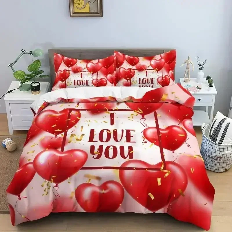 

Top Love Heart Bedding Set Simple Plaid Duvet Cover Pillowcase Single Double Queen King Nordic Couple Bed Cover Bedclothes